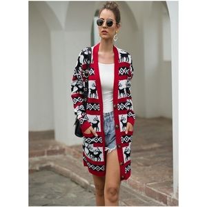 Women Winter Warm Open Front Sweater Knitted Sweater Outwear